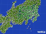関東・甲信地方のアメダス実況(風向・風速)(2016年02月18日)