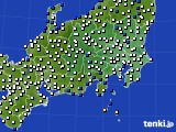 関東・甲信地方のアメダス実況(風向・風速)(2016年02月19日)