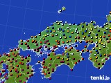 中国地方のアメダス実況(日照時間)(2016年02月21日)
