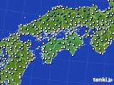 四国地方のアメダス実況(気温)(2016年02月21日)