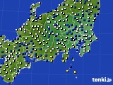 関東・甲信地方のアメダス実況(風向・風速)(2016年02月21日)