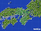 近畿地方のアメダス実況(風向・風速)(2016年02月21日)