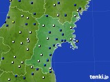 2016年02月21日の宮城県のアメダス(風向・風速)
