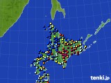 北海道地方のアメダス実況(日照時間)(2016年02月22日)