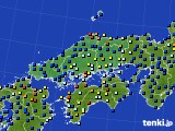 中国地方のアメダス実況(日照時間)(2016年02月22日)