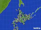 北海道地方のアメダス実況(風向・風速)(2016年02月22日)