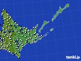 道東のアメダス実況(風向・風速)(2016年02月22日)