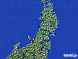東北地方のアメダス実況(風向・風速)(2016年02月24日)
