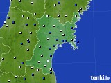 2016年02月24日の宮城県のアメダス(風向・風速)