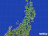 東北地方のアメダス実況(風向・風速)(2016年02月25日)