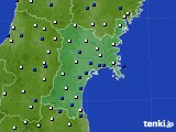 宮城県のアメダス実況(風向・風速)(2016年02月25日)