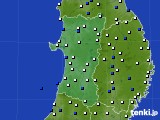 2016年02月25日の秋田県のアメダス(風向・風速)