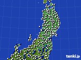 東北地方のアメダス実況(風向・風速)(2016年02月27日)