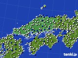 2016年02月27日の中国地方のアメダス(風向・風速)