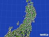 2016年02月28日の東北地方のアメダス(風向・風速)