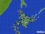 北海道地方のアメダス実況(風向・風速)(2016年02月29日)