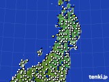 東北地方のアメダス実況(風向・風速)(2016年02月29日)