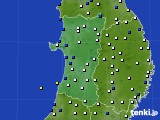 2016年02月29日の秋田県のアメダス(風向・風速)