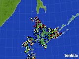 北海道地方のアメダス実況(日照時間)(2016年03月03日)