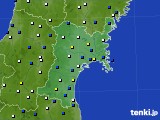 宮城県のアメダス実況(風向・風速)(2016年03月03日)