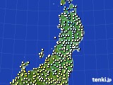 2016年03月06日の東北地方のアメダス(気温)