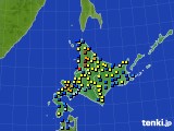 北海道地方のアメダス実況(積雪深)(2016年03月08日)