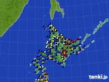 北海道地方のアメダス実況(日照時間)(2016年03月08日)