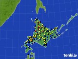 北海道地方のアメダス実況(積雪深)(2016年03月09日)