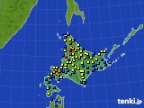 北海道地方のアメダス実況(積雪深)(2016年03月10日)