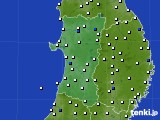 秋田県のアメダス実況(風向・風速)(2016年03月10日)