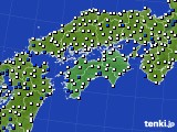 四国地方のアメダス実況(風向・風速)(2016年03月11日)