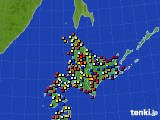北海道地方のアメダス実況(日照時間)(2016年03月12日)