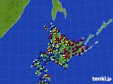 北海道地方のアメダス実況(日照時間)(2016年03月13日)
