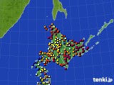 北海道地方のアメダス実況(日照時間)(2016年03月15日)