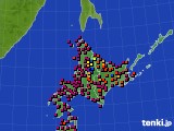 北海道地方のアメダス実況(日照時間)(2016年03月17日)
