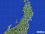 東北地方のアメダス実況(風向・風速)(2016年03月19日)