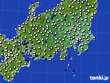 関東・甲信地方のアメダス実況(風向・風速)(2016年03月19日)