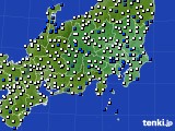 関東・甲信地方のアメダス実況(風向・風速)(2016年03月22日)