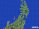 東北地方のアメダス実況(風向・風速)(2016年03月23日)