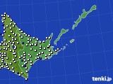 道東のアメダス実況(風向・風速)(2016年03月24日)