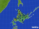 北海道地方のアメダス実況(積雪深)(2016年03月25日)