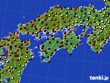 四国地方のアメダス実況(日照時間)(2016年03月25日)