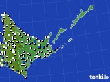 道東のアメダス実況(風向・風速)(2016年03月25日)