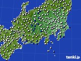 関東・甲信地方のアメダス実況(風向・風速)(2016年03月27日)