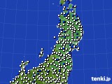 東北地方のアメダス実況(風向・風速)(2016年03月28日)