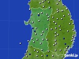 2016年03月29日の秋田県のアメダス(風向・風速)