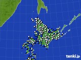 北海道地方のアメダス実況(風向・風速)(2016年04月02日)