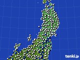 東北地方のアメダス実況(風向・風速)(2016年04月03日)