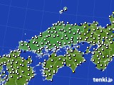 中国地方のアメダス実況(風向・風速)(2016年04月03日)