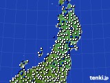東北地方のアメダス実況(風向・風速)(2016年04月05日)